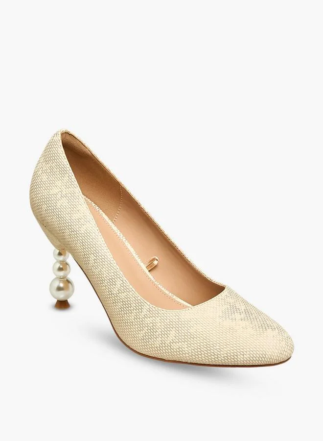 Flora Bella By Shoexpress  Women Pearl Shaped Heel Pumps for Women | Best Price UAE