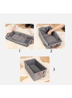 DAREV DAREV Collapsible Fabric Storage Cubes Organizer with Handles Foldable Storage Baskets for Organizing Toys Books Shelves Closet Large Storage Box with Handles GreyPack of 4  - Image 3