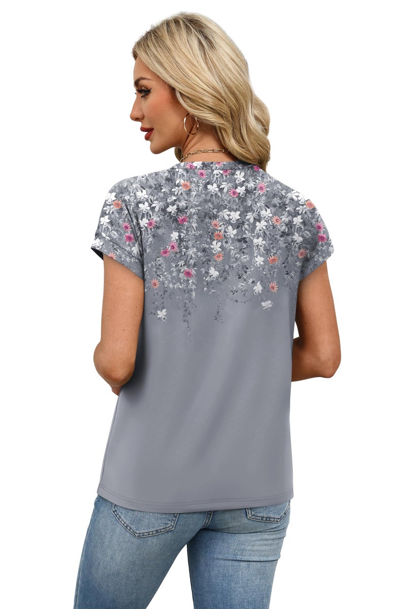 Alaroo Cute Tops for Women Dressy Short Sleeve Shirts Business Casual Summer Clothes 2026 Trendy Outfits Spring Fashion Clothing Print 03 XL - Image 5