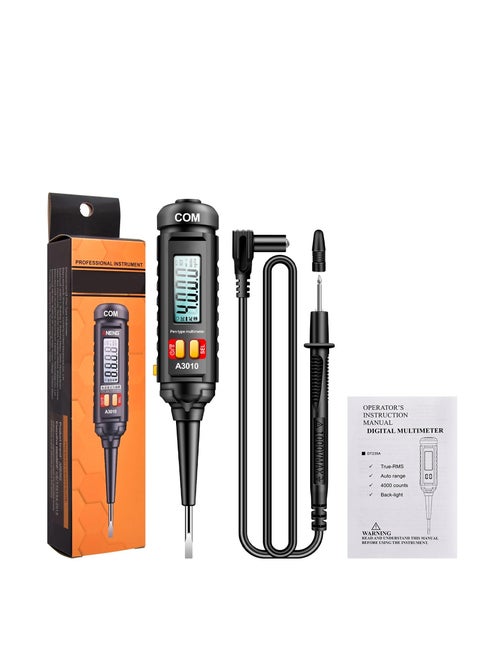 Multimeter Voltmeter Tester Pen, Multimeter Voltage Tester with Flashlight for Voltage Resistance Capacitance Frequency Test Resistance Test, Digital Multimeter Portable DMM AC/DC Volt Tester