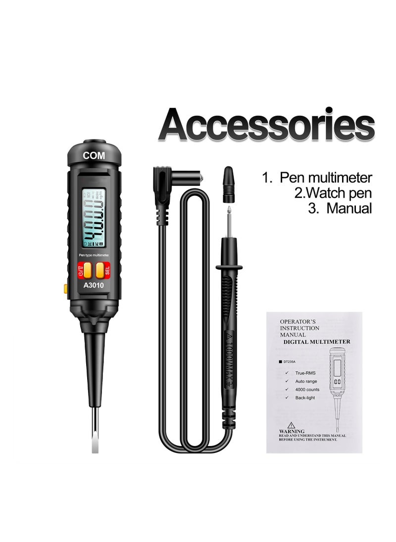 SYOSI - Multimeter Voltmeter Tester Pen, Multimeter Voltage Tester with Flashlight for Voltage Resistance Capacitance Frequency Test Resistance Test, Digital Multimeter Portable DMM AC/DC Volt Tester - Image 1
