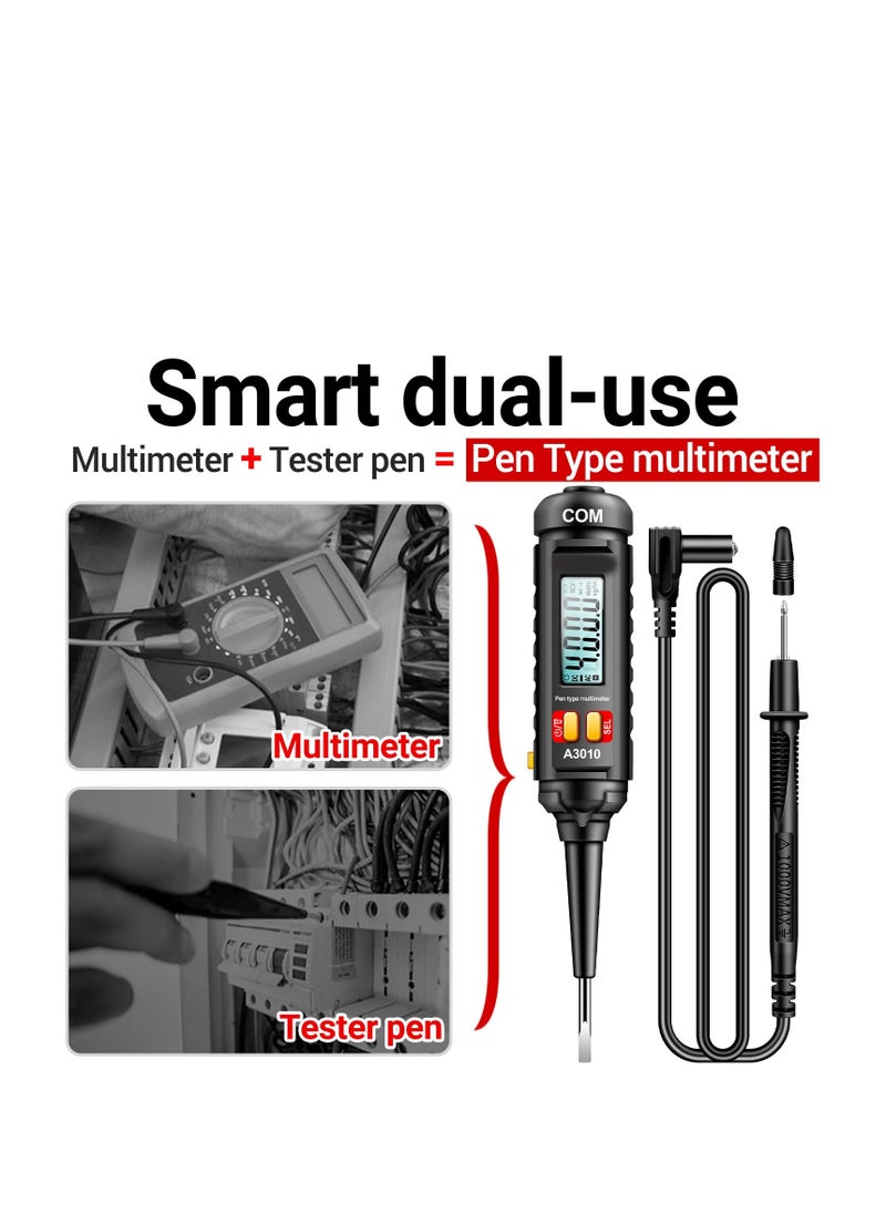 SYOSI - Multimeter Voltmeter Tester Pen, Multimeter Voltage Tester with Flashlight for Voltage Resistance Capacitance Frequency Test Resistance Test, Digital Multimeter Portable DMM AC/DC Volt Tester - Image 1