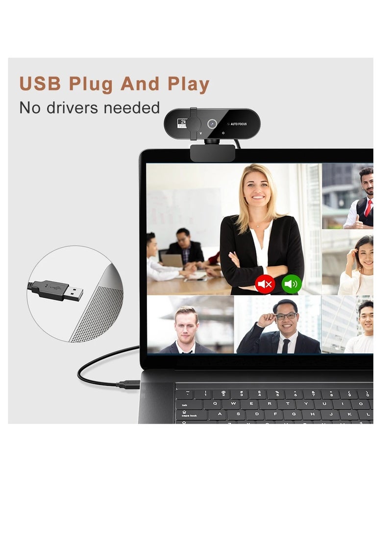 Xria Xria Webcam Full HD 1080p Resolution With Microphone Privacy Cover and Autofocus Function Mini Usb Camera To Computer Full Hd For PC Mac Laptop  - Image 3