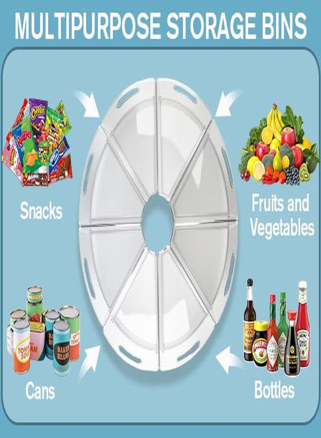 KUK Lazy Susan Organizer for 26"- 28" Diameter Clear Corner Cabinet Storage Bins, Plastic Kitchen Corner Organizer with Handle 1/8 Wedge, Food Safe BPA Free (8 Pack) - Image 4