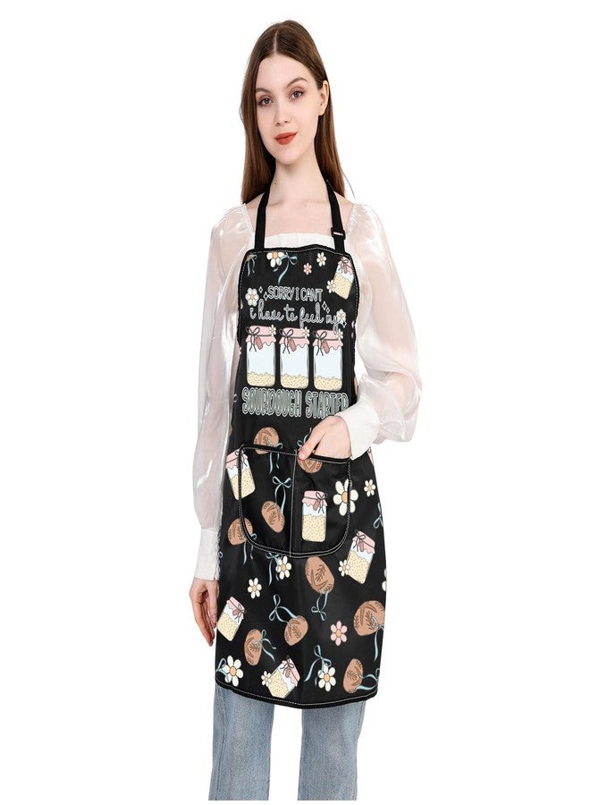 JXGZSO Sourdough Baker Apron Sourdough Bread Lover Gift Sourdough is My Love Language Apron with Pocket Baking Master Apron (Sourdough apron), Black - Image 2