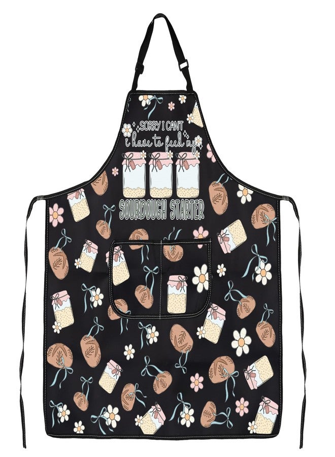 JXGZSO Sourdough Baker Apron Sourdough Bread Lover Gift Sourdough is My Love Language Apron with Pocket Baking Master Apron (Sourdough apron), Black - Image 1
