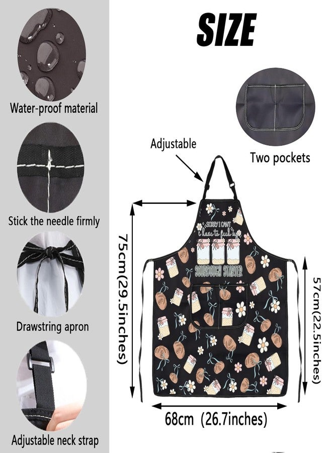 JXGZSO Sourdough Baker Apron Sourdough Bread Lover Gift Sourdough is My Love Language Apron with Pocket Baking Master Apron (Sourdough apron), Black - Image 4