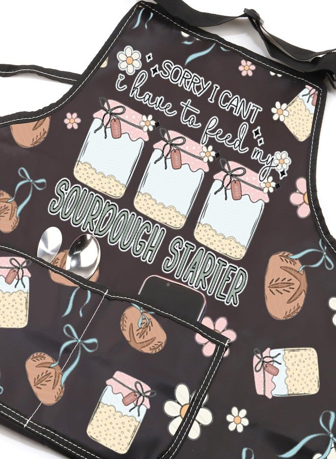 JXGZSO Sourdough Baker Apron Sourdough Bread Lover Gift Sourdough is My Love Language Apron with Pocket Baking Master Apron (Sourdough apron), Black - Image 3