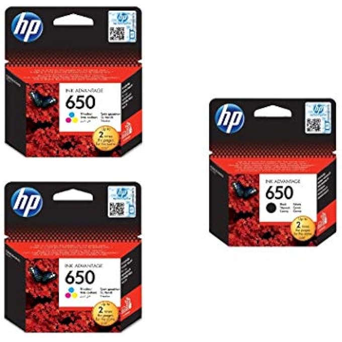 HEWLETT PACKARD خراطيش حبر CZ101AK 650 الأسود و CZ102AK 650 ثلاثي الألوان، 2 قطع - Image 1