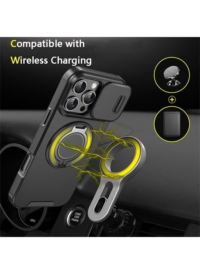 X-level - iPhone 16 Pro Max Magsafe Case Cover with Slide Camera Cover, with Build in 360° Invisible Stand, Shockproof Military Grade Drop Protection Cover Case Magnetic Magsafe Cover for iPhone 16 Pro Max - Image 1