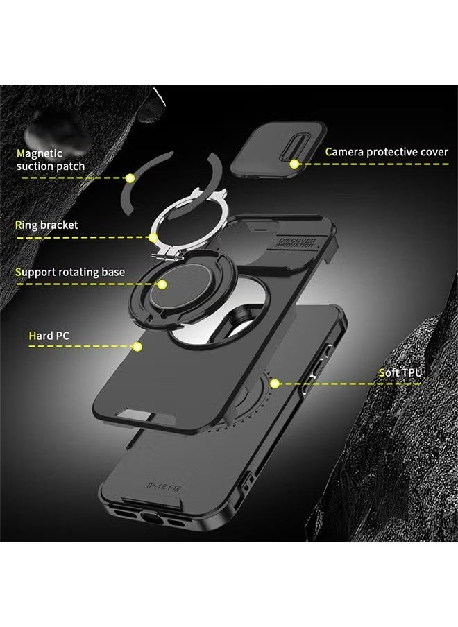X-level - iPhone 16 Pro Max Magsafe Case Cover with Slide Camera Cover, with Build in 360° Invisible Stand, Shockproof Military Grade Drop Protection Cover Case Magnetic Magsafe Cover for iPhone 16 Pro Max - Image 1