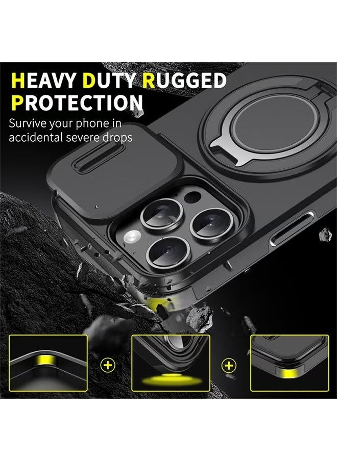 X-level - iPhone 16 Pro Max Magsafe Case Cover with Slide Camera Cover, with Build in 360° Invisible Stand, Shockproof Military Grade Drop Protection Cover Case Magnetic Magsafe Cover for iPhone 16 Pro Max - Image 1