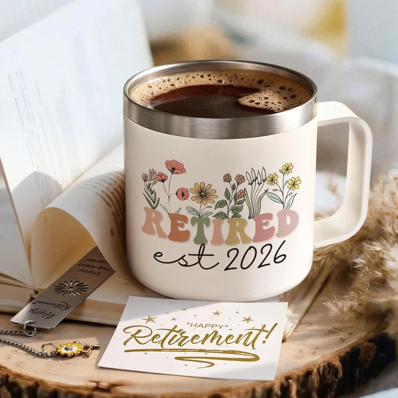 Lifecapido Retirement Gift for Woman, Retirement Gifts for Women 2026, 14oz Insulated Coffee Mug, Retired Birthday Christmas Gifts for Women Mom Grandma Teacher Nurse Coworkers - Image 2