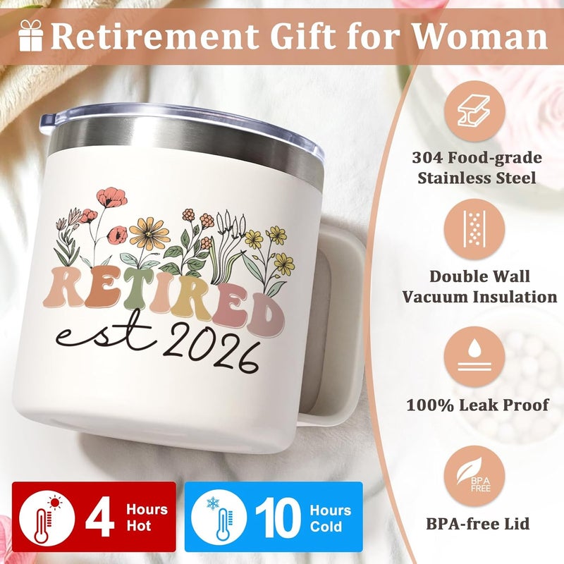 Lifecapido Retirement Gift for Woman, Retirement Gifts for Women 2026, 14oz Insulated Coffee Mug, Retired Birthday Christmas Gifts for Women Mom Grandma Teacher Nurse Coworkers - Image 4