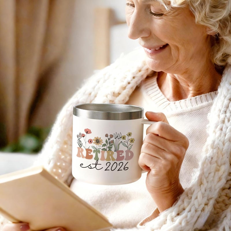 Lifecapido Retirement Gift for Woman, Retirement Gifts for Women 2026, 14oz Insulated Coffee Mug, Retired Birthday Christmas Gifts for Women Mom Grandma Teacher Nurse Coworkers - Image 3