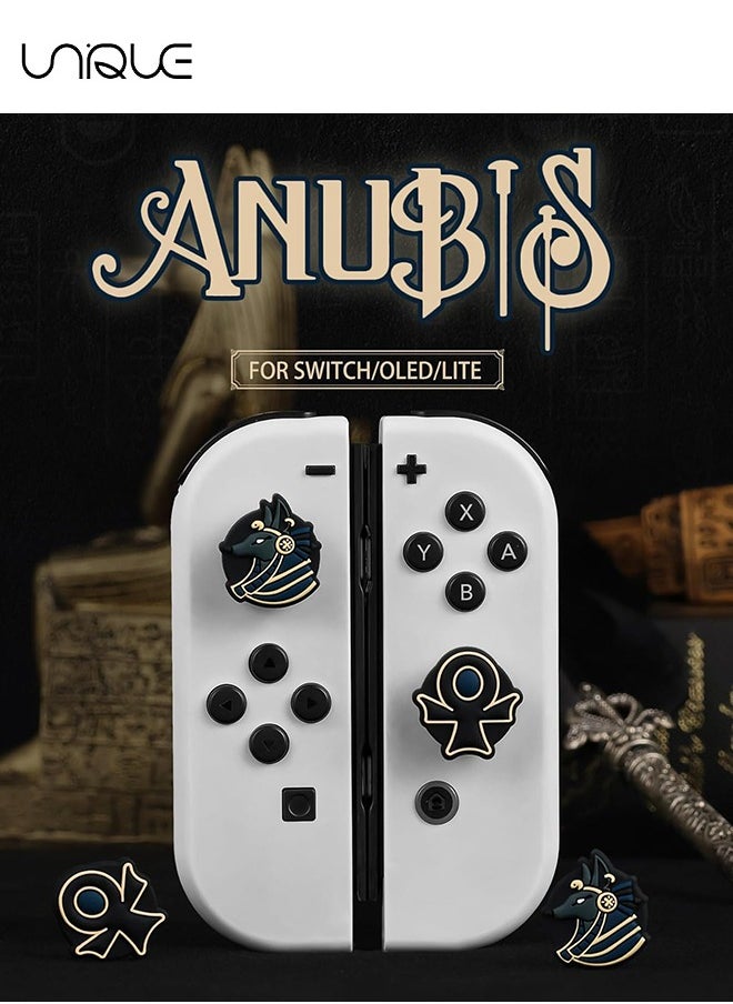 Unique - 4Pcs Switch Thumb Grips Caps for Nintendo Switch - Switch Joystick Caps Cool Joycon Thumb Grips Compatible with Lite Switch OLED Thumbstick Caps Silicone Joystick Dust Cover - Image 1