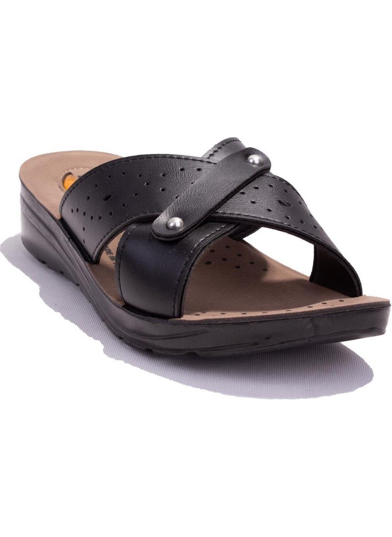 Polaris - 403003C Black Orthopedic Casual Women's Slippers - Image 1