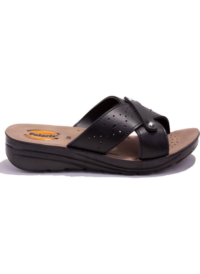 Polaris - 403003C Black Orthopedic Casual Women's Slippers - Image 1