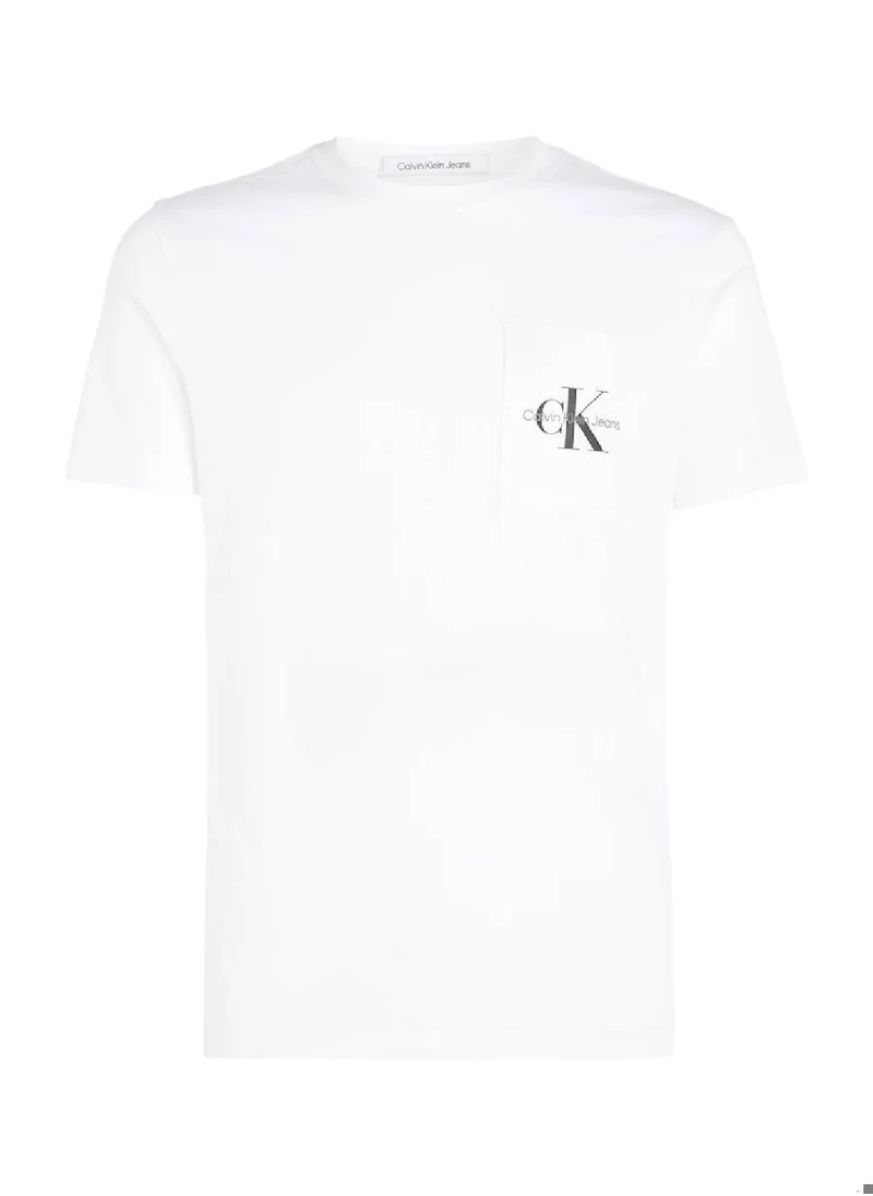 Calvin Klein Jeans Calvin Klein Jeans Men's T-Shirt - Casual Tops - Cotton , White