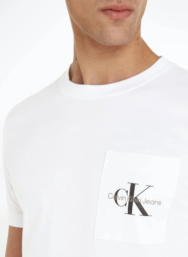 Calvin Klein Jeans Bright White t_shirt for Men | Best Price UAE