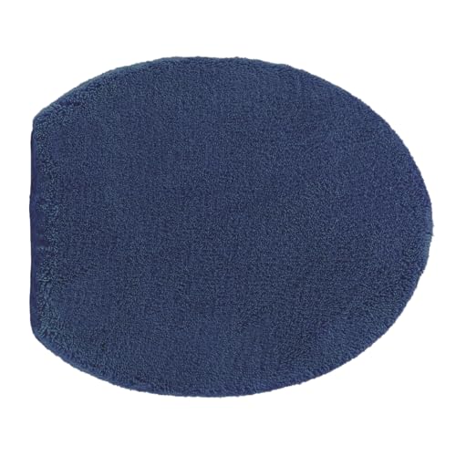 Madeals Microfiber Toilet Lid Cover Soft and Absorbent, Comfortable Bathroom Microfiber Toilet Lid Cover Seat Fits Most Size Toilet Lids for Navy Blue - Image 5