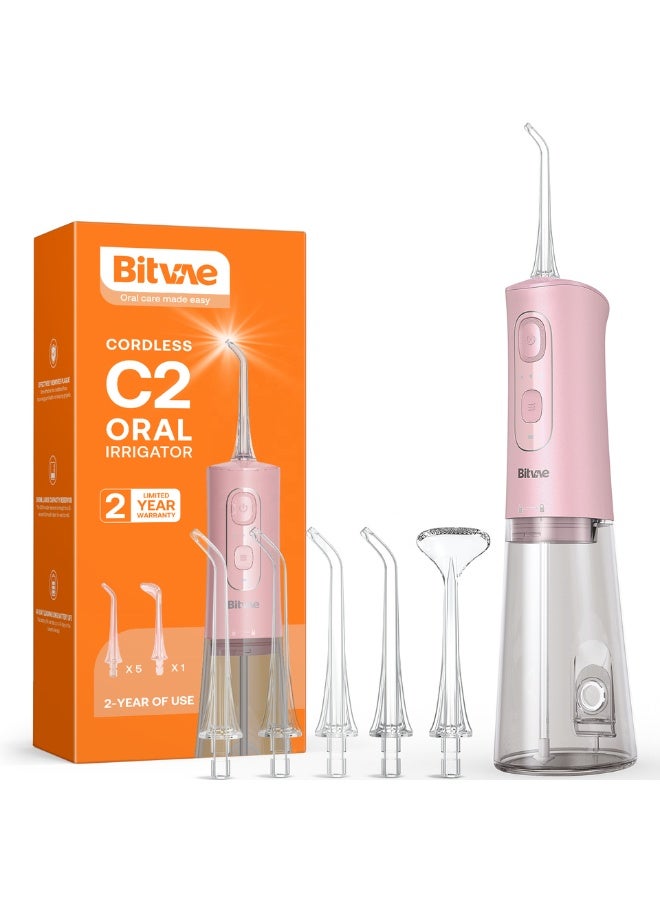 Bitvae BV C2 Dental Water Flosser for Teeth Cordless Oral Irrigator with 3 Cleaning Modes 6 Jet Tips and 260ML Water Tank USB Rechargeable IPX7 Waterproof Dental Flosser for Braces and Gum Care - Image 1