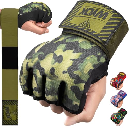 WYOX Gel Boxing Hand Wraps Inner Gloves for Men & Women, 80cm Quick Wrist Straps, Padded Knuckle Protection for Muay Thai Kickboxing, Hand Wraps for Boxing & Martial Arts (Vivid Forest, S/M) - Image 1
