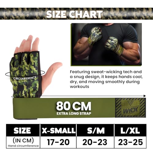 WYOX Gel Boxing Hand Wraps Inner Gloves for Men & Women, 80cm Quick Wrist Straps, Padded Knuckle Protection for Muay Thai Kickboxing, Hand Wraps for Boxing & Martial Arts (Vivid Forest, S/M) - Image 5