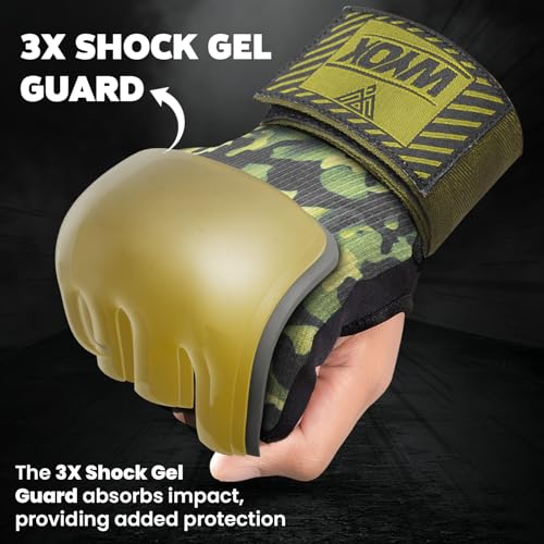 WYOX Gel Boxing Hand Wraps Inner Gloves for Men & Women, 80cm Quick Wrist Straps, Padded Knuckle Protection for Muay Thai Kickboxing, Hand Wraps for Boxing & Martial Arts (Vivid Forest, S/M) - Image 3