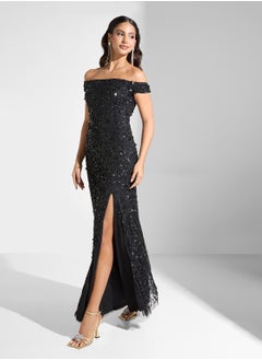 Bardot Side Slit Sequin Dress - pzsku/Z420605886F80F675D8C5Z/45/_/1728020717/46978b54-f811-44b7-9b89-008fa149a5a3