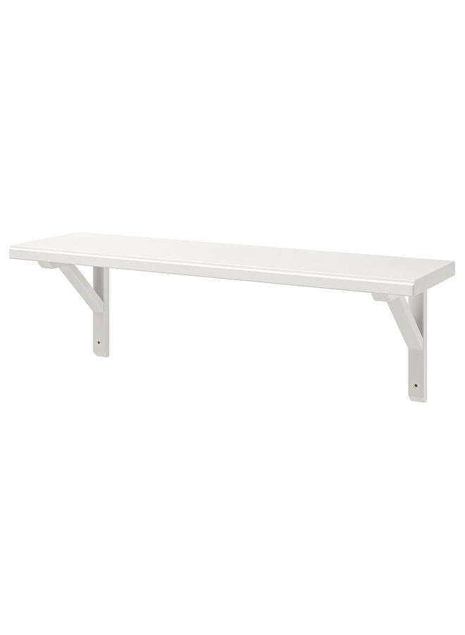 Zaboon Wall Shelf, White Stained Aspen, 80X20 Cm - Image 1
