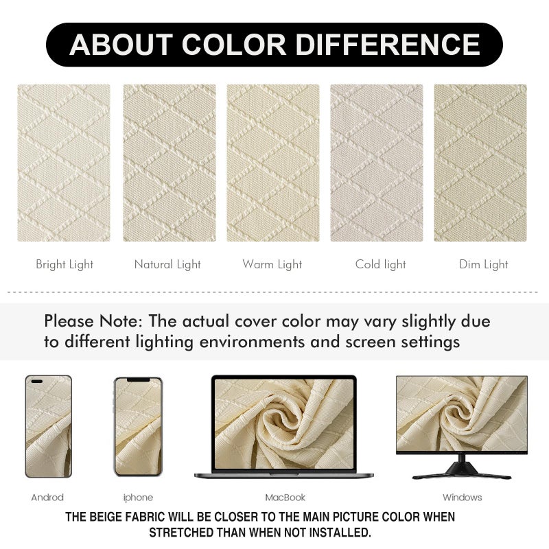 Genina Waterproof Seat Covers for Dining Room Chairs Covers Dining Chair Cover Kitchen Chair Covers (Beige, 4 Pcs) - Image 5