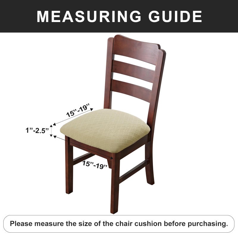 Genina Waterproof Seat Covers for Dining Room Chairs Covers Dining Chair Cover Kitchen Chair Covers (Beige, 4 Pcs) - Image 3