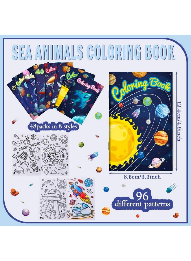 Jutom 48 Pcs Outer Space Coloring Books Bulk for Kids Space Theme Astronaut Rocket Mini Coloring Book Set for Solar System Birthday Planet Party Decor Gift Classroom Back to School Favors Supplies - Image 2