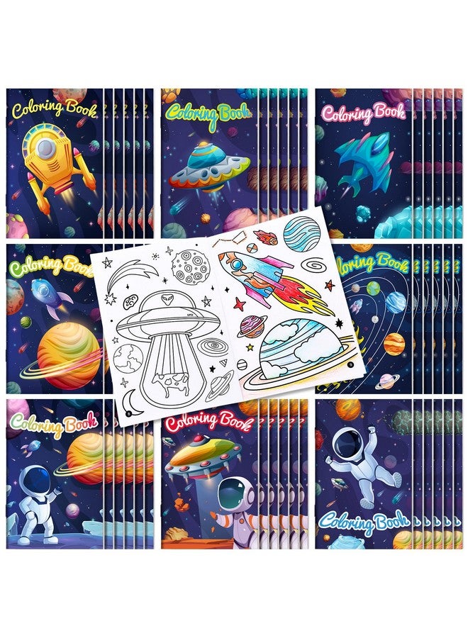 Jutom 48 Pcs Outer Space Coloring Books Bulk for Kids Space Theme Astronaut Rocket Mini Coloring Book Set for Solar System Birthday Planet Party Decor Gift Classroom Back to School Favors Supplies - Image 1