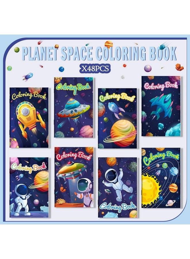 Jutom 48 Pcs Outer Space Coloring Books Bulk for Kids Space Theme Astronaut Rocket Mini Coloring Book Set for Solar System Birthday Planet Party Decor Gift Classroom Back to School Favors Supplies - Image 3