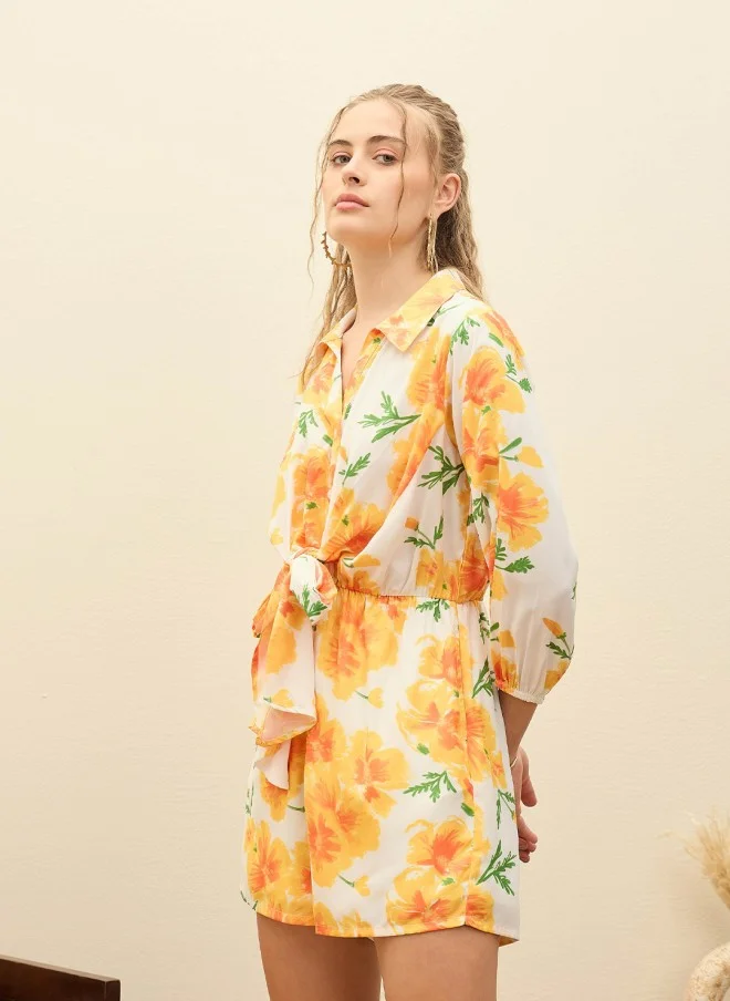 ساسافراس Floral Printed Playsuit for Women