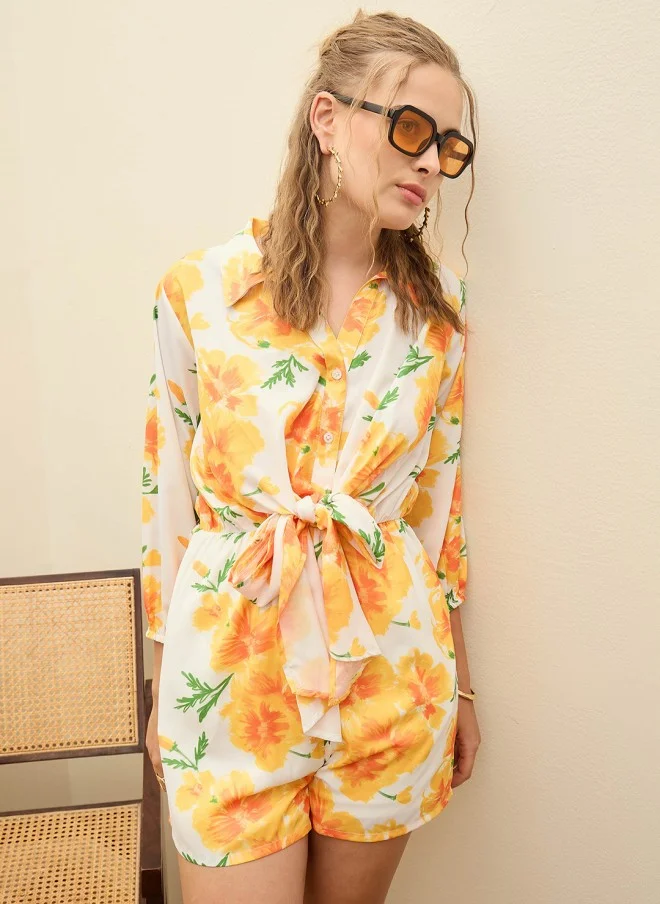 ساسافراس Floral Printed Playsuit for Women
