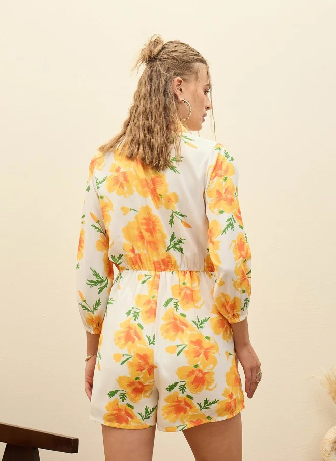 ساسافراس Floral Printed Playsuit for Women