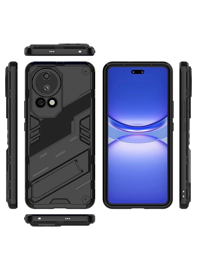 Generic - [1+1 Sets] For Huawei nova 13 Case & Screen Protector Slim Shock-Absorption Flexible TPU Bumper + PC Protective Back Cover with Kickstand,Tempered Glass Screen Protector - Image 1