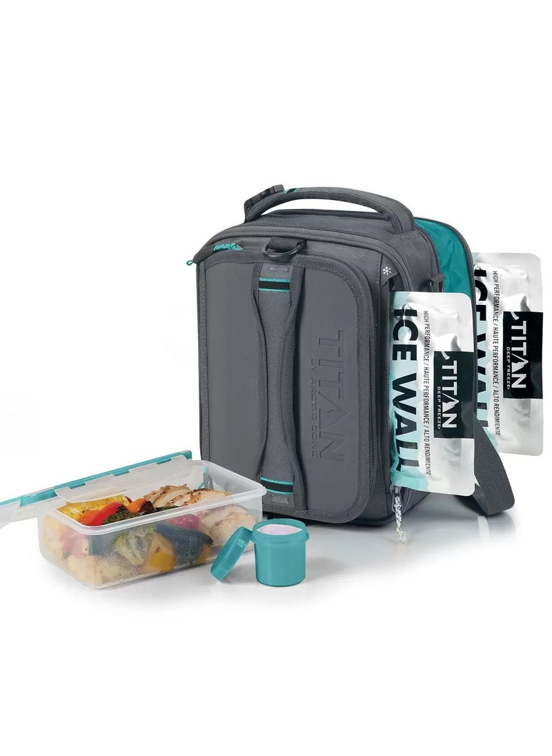 Arctic Zone Expandable Insulated Cooler Lunch box Set with Ice Walls Including 2 Continers and 2 Ice Packs And 100% Leak Proof