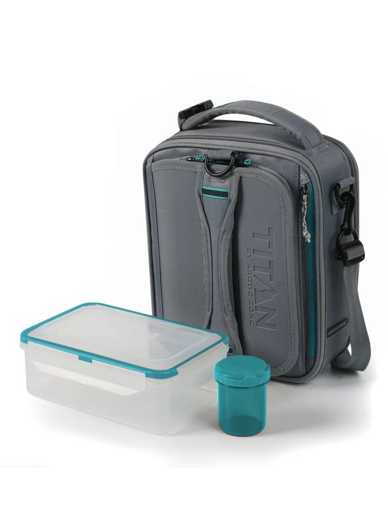 Arctic Zone Expandable Insulated Cooler Lunch box Set with Ice Walls Including 2 Continers and 2 Ice Packs And 100% Leak Proof
