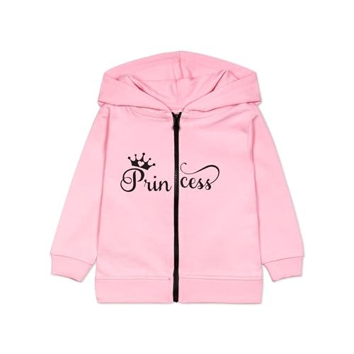 ARIEL Kids Cotton Fleece Full Sleeve Zipper Hoodie Sweatshirt & Sweatpant Clothing Set for Girls (PINKZIPPRINCESS_0-6 month) - Image 5