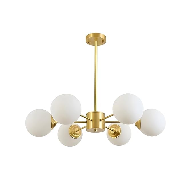 kinis metal Nordic 6 Light Chandelier for Drawing Room/Jhoomer for Living Room/Chandelier for Dining Table/Ceiling Hanging Lights/Ceiling Pendant Lamp for Home/Bar/resturants/Hotels (with Bulb) - Image 4