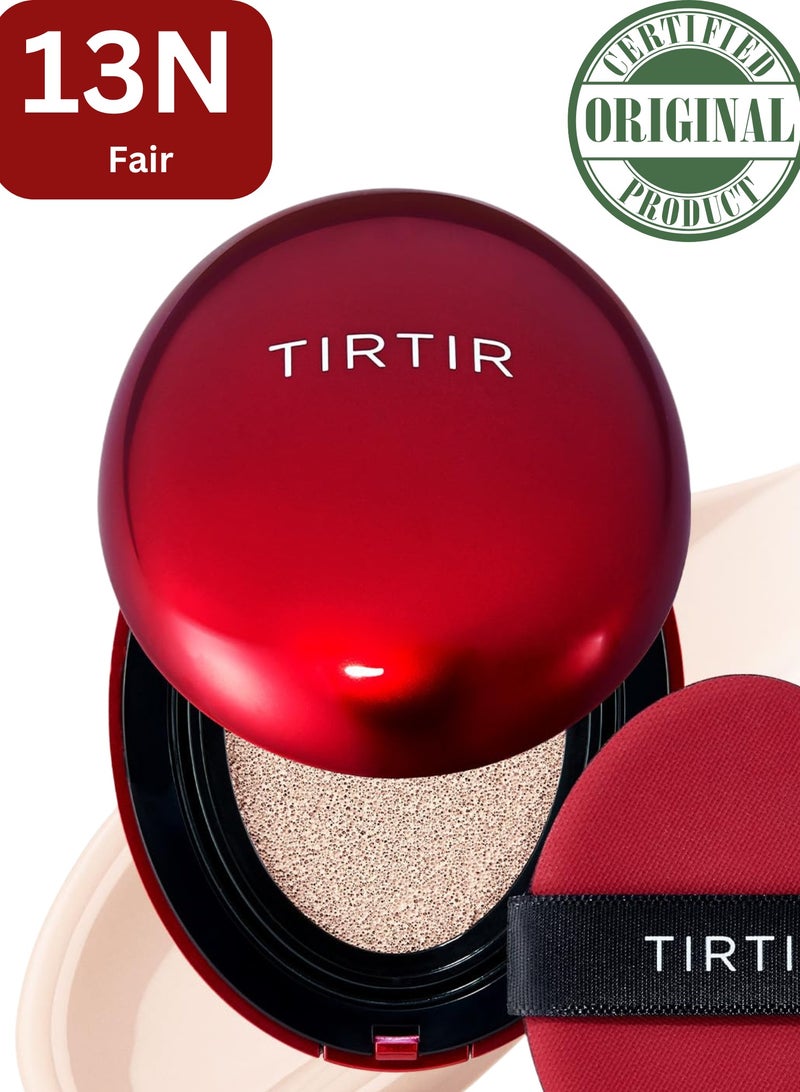 ترتر كريم أساس TIRTIR Mask Fit 13N Fair Red Cushion | تغطية كاملة، خفيف الوزن، مناسب للبشرة، لمسة نهائية لامعة، كريم أساس كوري مبطن - Image 1