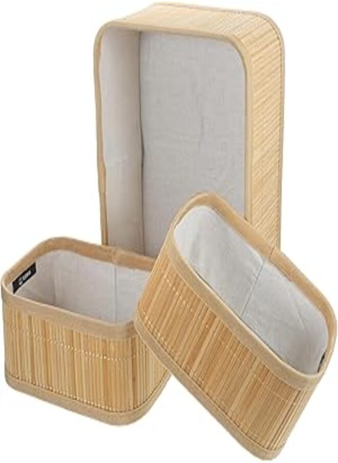 Cabilock Cabilock 3pcs Multi-purpose Bamboo Weave Storage Baskets Versatile Sundries Organizer for Toys Books Clothes Handcrafted Household Organization Baskets 