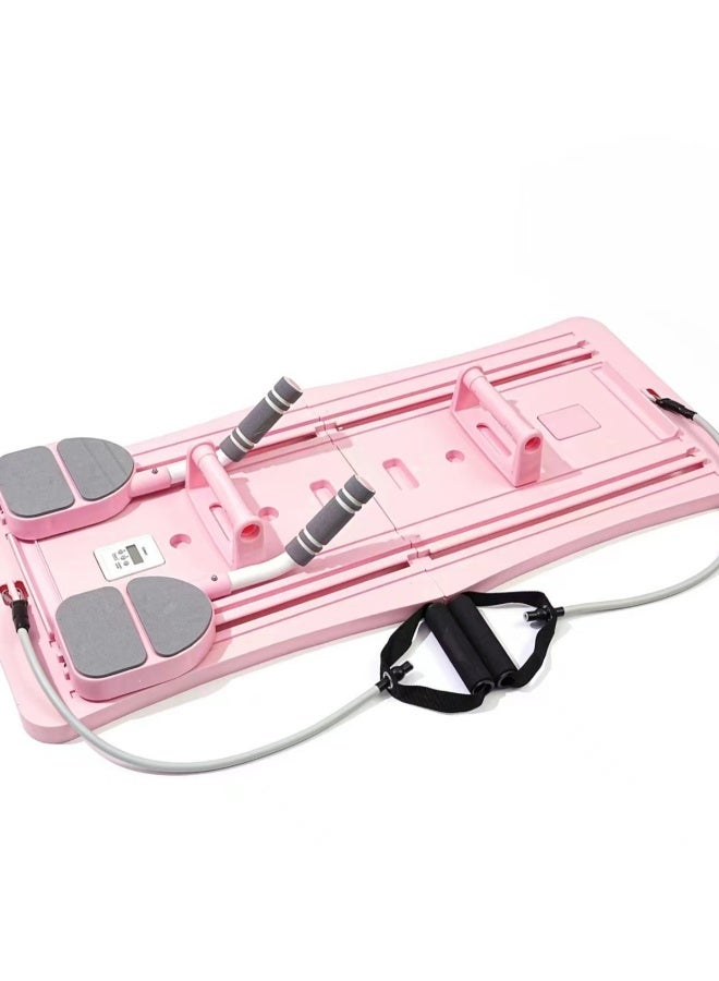 إيسي 4 في 1 لوحة بيلاتيس، مجموعة مصلح بيلاتيس للمنزل، لوحة بطنية متعددة الوظائف، لوحة إصلاحية بيلاتيس متعددة الأغراض قابلة للطي، معدات تمارين أساسية، وردي - Image 1