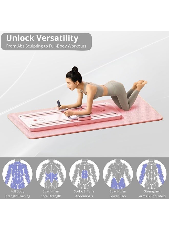 إيسي 4 في 1 لوحة بيلاتيس، مجموعة مصلح بيلاتيس للمنزل، لوحة بطنية متعددة الوظائف، لوحة إصلاحية بيلاتيس متعددة الأغراض قابلة للطي، معدات تمارين أساسية، وردي - Image 3