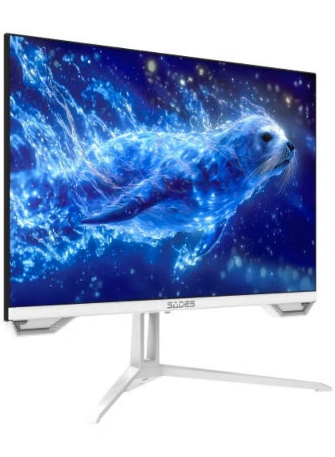 SADES SL-Sealion-24 PLUS 24-Inch FHD IPS Gaming Monitor, 165Hz, 1ms MPRT, Adaptive Sync, HDR, HDMI 2.1, DisplayPort 1.4, Built-in Speakers - White