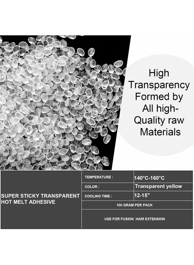 Maitys 200g 4000 Pcs Keratin Granule Beads Hair Extension Keratin Glue Granule Pellet Granule Bead Hot Fusion Extensions Glue Tips for Hair Extension Nail Design(Clear) - Image 2